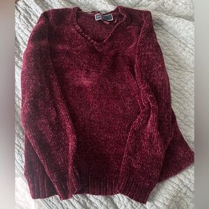 Karen Scott Deep Burgundy V-Neck Sweater - like new
